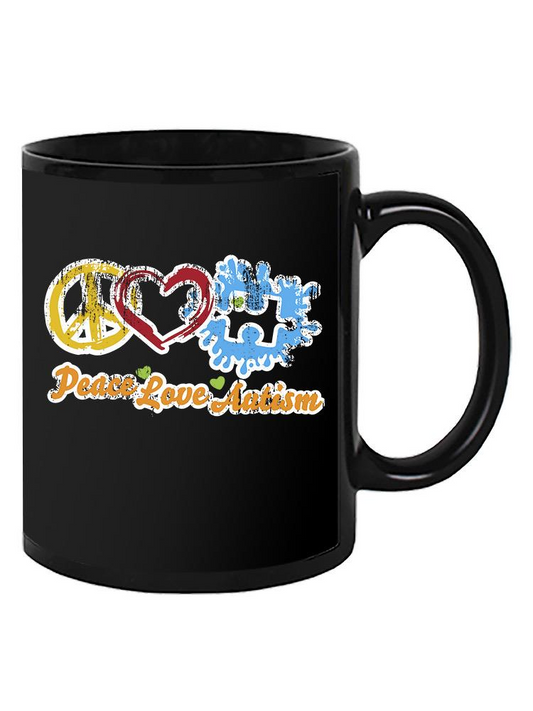 Peace Love Autism Mug - Buy Ceramic Unisex Mug Online | SmartPrintsInk Designs