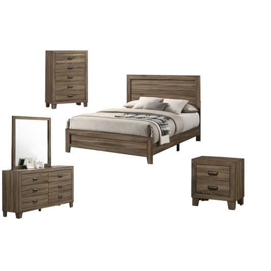 Donna Dark Walnut 5pc Bed Set, Eastern King - Elegant and Stylish Bedroom Furniture