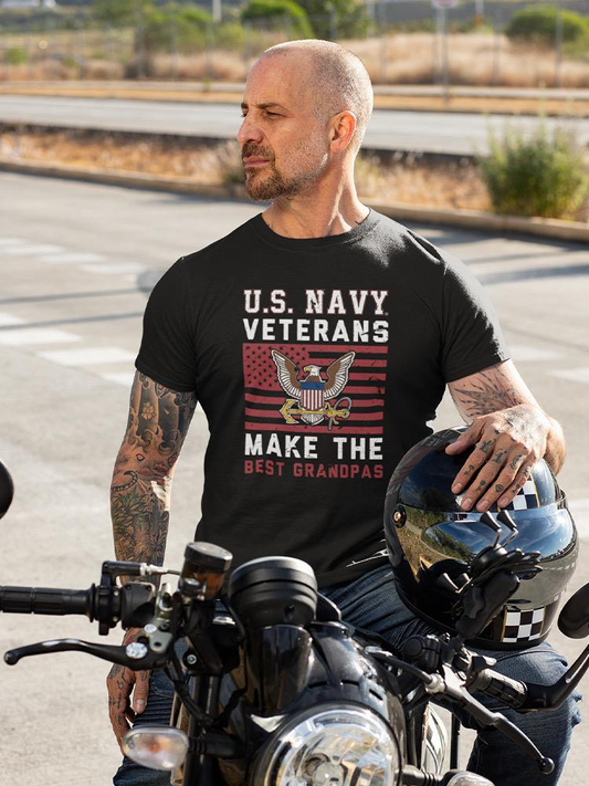 Navy Veterans Best Grandpas T-shirt - Navy Designs