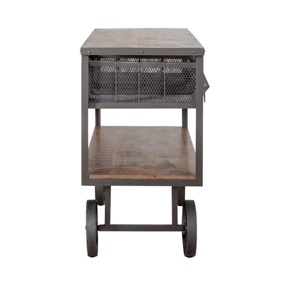 Accent Trolley - Industrial Cast Iron Wheels with Three Metal Storage Baskets