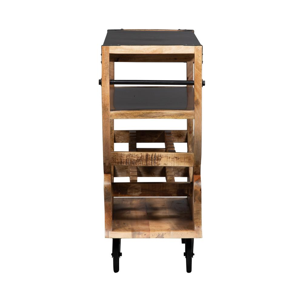 Accent Bar Trolley, Weathered Brown Finish