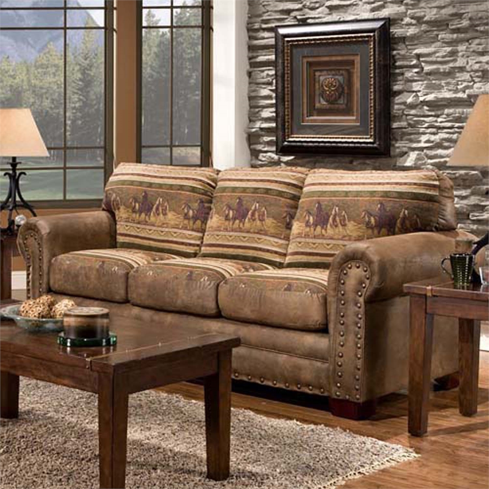 Wild Horses - Sofa | Rustic Lodge Look, High-Density Foam Cushions