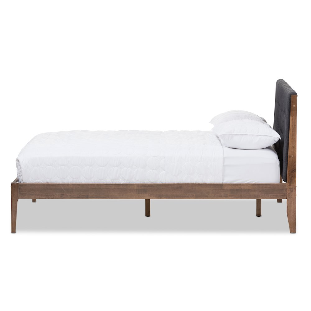 Medium Brown Finish Wood King Size Platform Bed