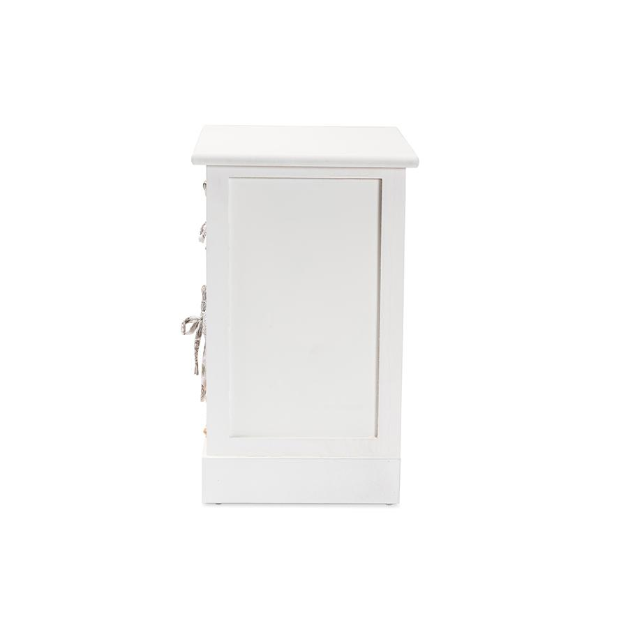 Rianne Modern Transitional White Finished Wood 2-Basket Storage Unit