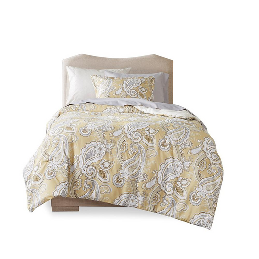 Paisley Print 9 Piece Comforter Set with Sheets Queen Wheat - Elegant and Stylish