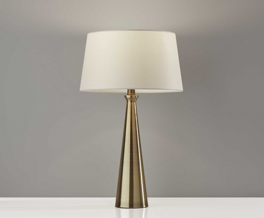 Set Of 2 Contemporary Tapered Brass Metal Table Lamps - Stylish Lighting For Your Home