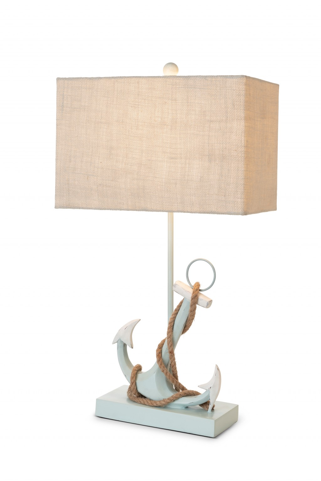 Set of 2 Blue and White Anchor Table Lamps - Coastal Living Décor