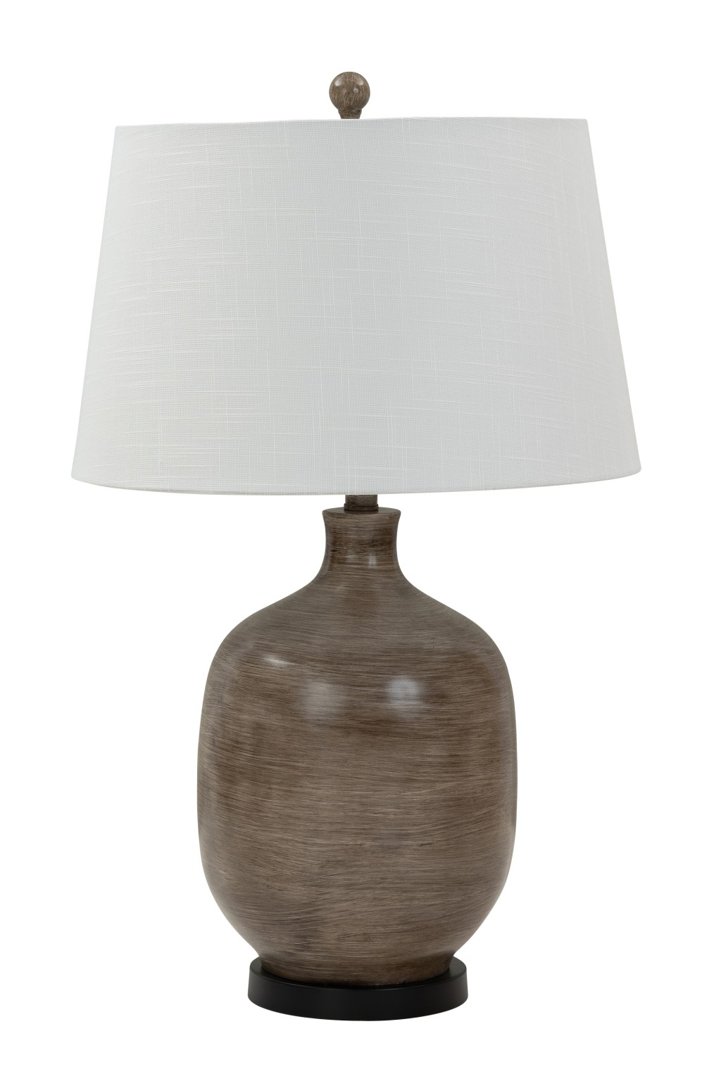 Set of 2 Brown Transitional Table Lamps - Rustic Wooden Finish | Ambient Lighting