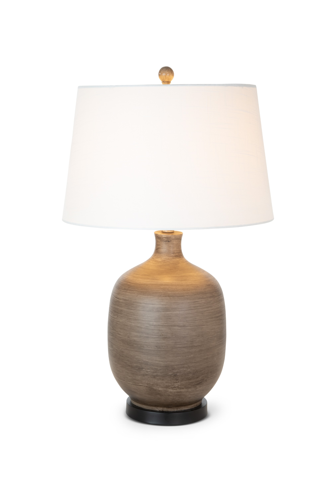 Set of 2 Brown Transitional Table Lamps - Rustic Wooden Finish | Ambient Lighting