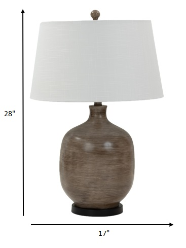 Set of 2 Brown Transitional Table Lamps - Rustic Wooden Finish | Ambient Lighting