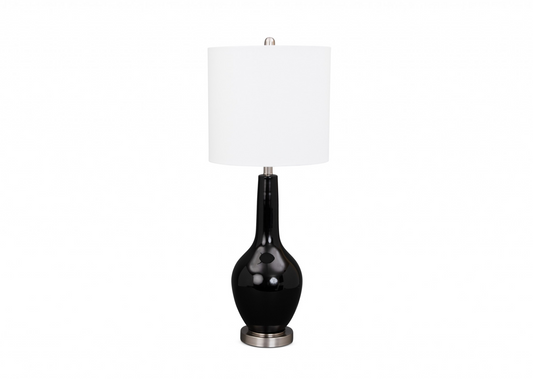 Set of 2 Black Modern Glass Table Lamps - Sleek and Contemporary Design