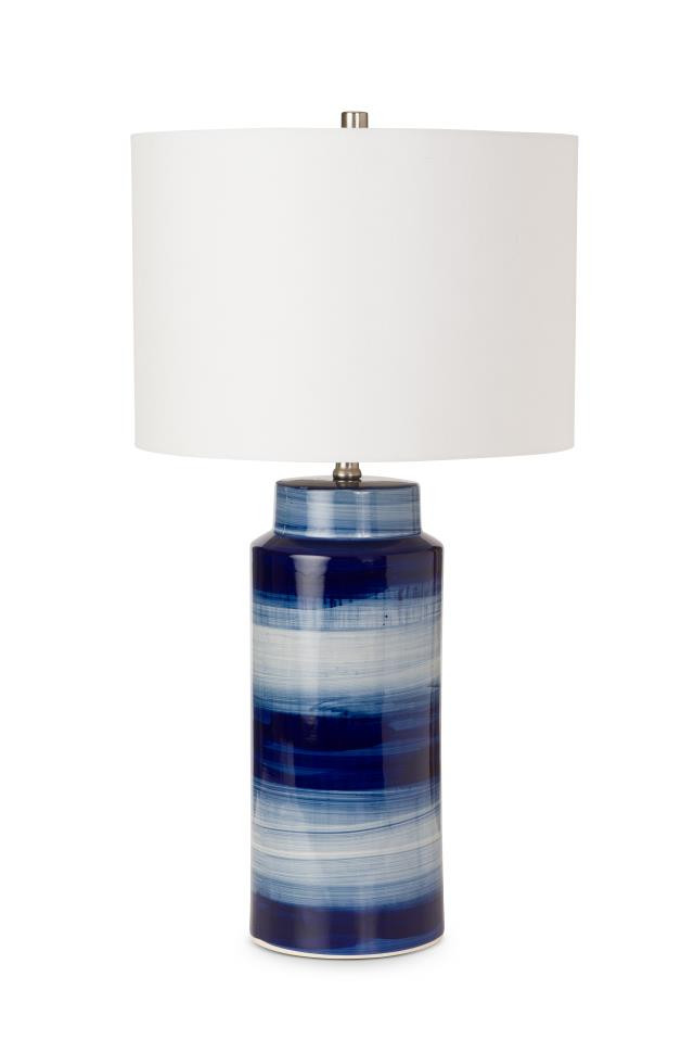 Set of Two 30" Blue and White Swirl Ceramic Table Lamps with White Shade - Add Brightness and Style to Your Home