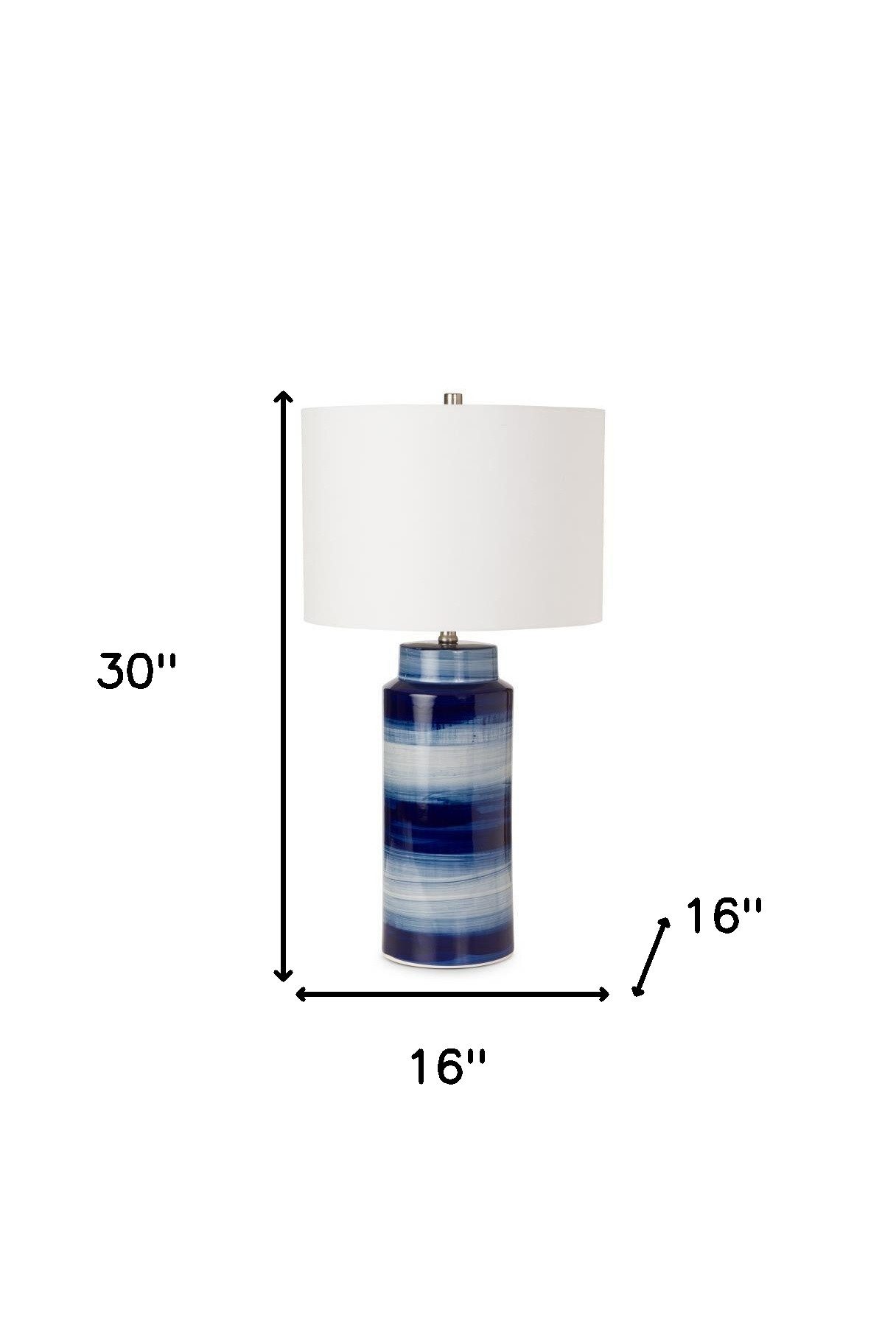 Set of Two 30" Blue and White Swirl Ceramic Table Lamps with White Shade - Add Brightness and Style to Your Home