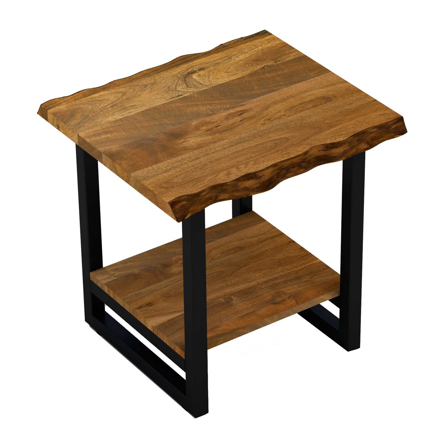 "Modern Rustic Live Edge Acacia Wood End Table"