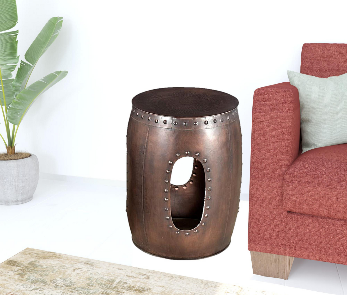 20" Copper Iron Round End Tables - Versatile and Stylish