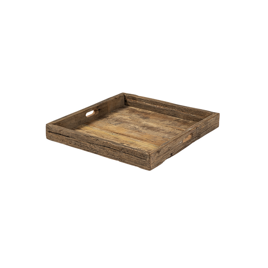 "Natural Brown Reclaimed Wood Tray"