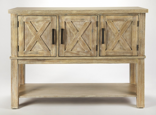 "Rustic Natural Urban Gray Buffet Cabinet"