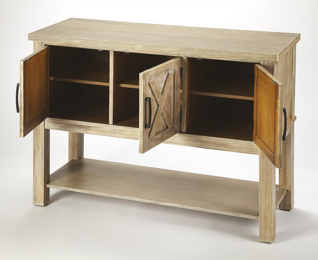 "Rustic Natural Urban Gray Buffet Cabinet"