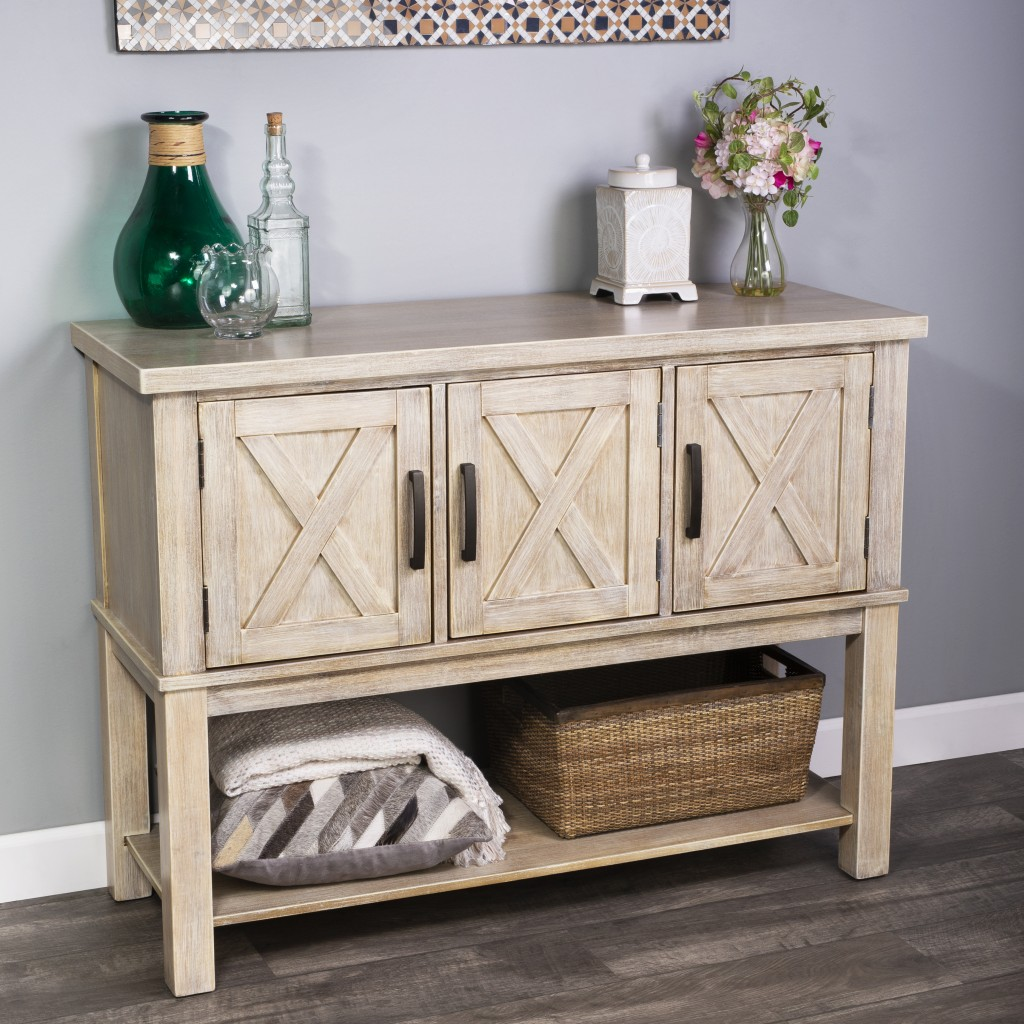 "Rustic Natural Urban Gray Buffet Cabinet"