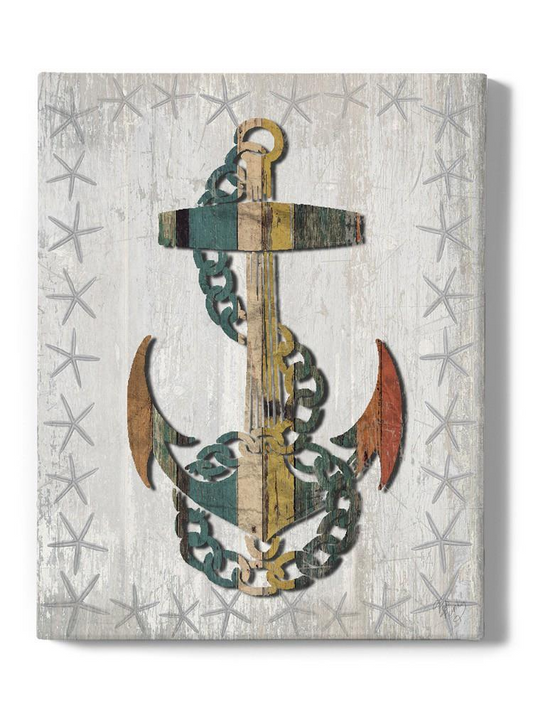 Distressed Wood Style Anchor 1 Wall Art - Fab Funky Designs | Beautiful Watercolor Art