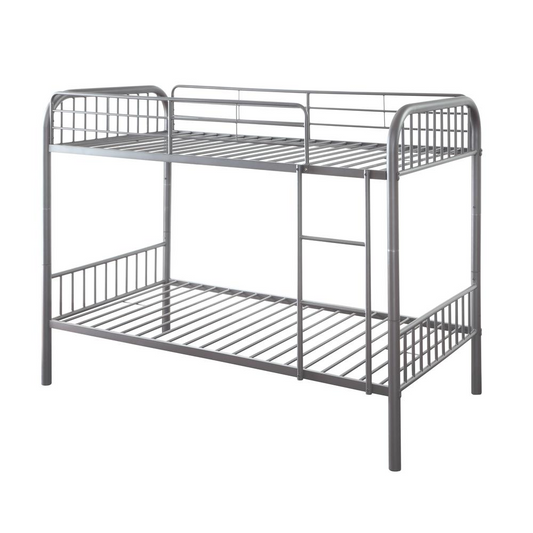 Bristol Twin/Twin Bunk Bed, Gunmetal - Convertible Design, Sturdy Metal, Easy-Access Guard-Rails