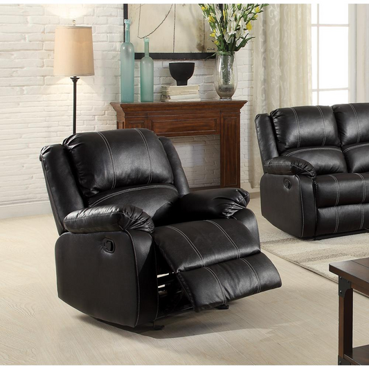 Rocker Recliner (Motion), Black PU 52287 - Comfortable and Luxurious | Your Best Furniture