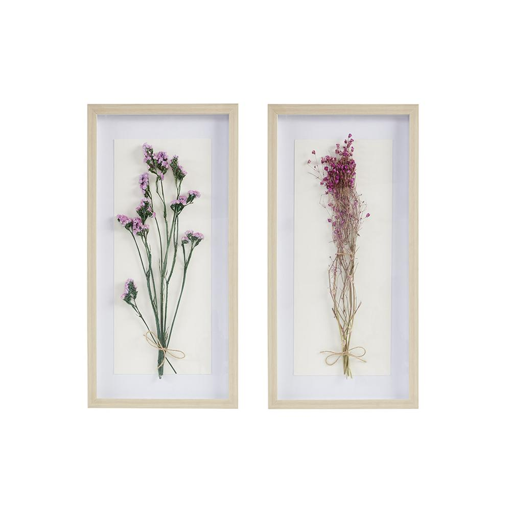 Floral Natural Shadowbox 2 Piece Set, MP95B-0262