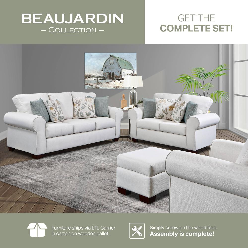 Living Room Beaujardin Sofa with Four Throw Pillows