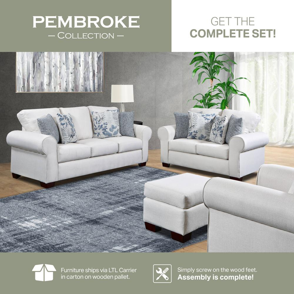 Living Room Pembroke Sofa with Four Throw Pillows