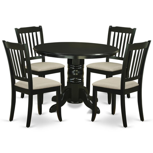 Dining Room Set Black, SHDA5-BLK-C