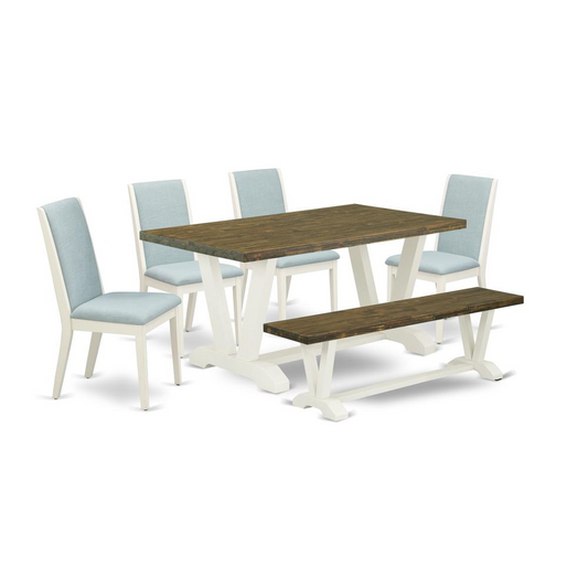 East West Furniture V076LA015-6 6Pc Dinette Sets for Small Spaces