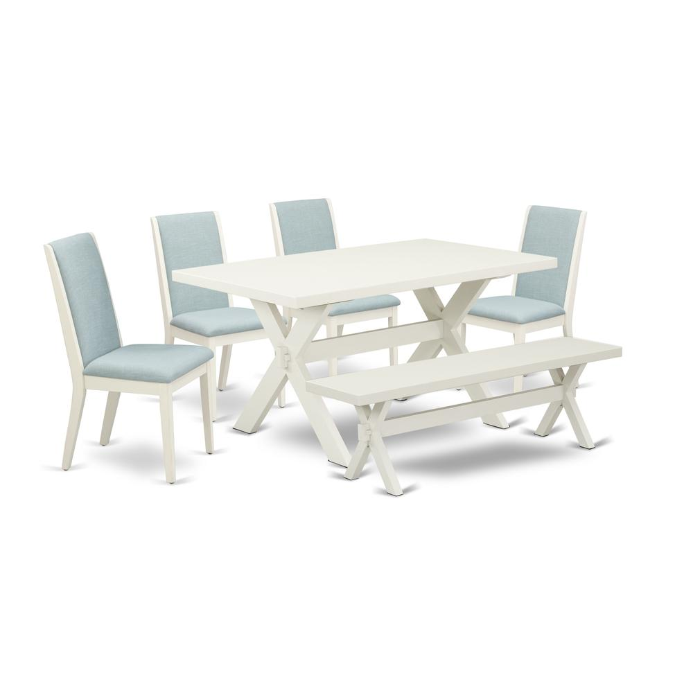 East West Furniture X026LA015-6 6Pc Dinette Set for Small Spaces