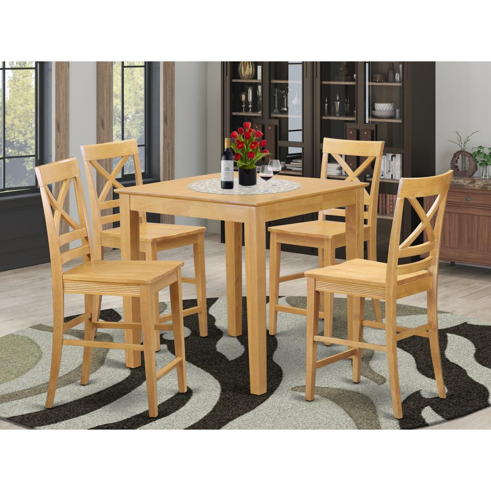 5-Piece Counter Height Dining Set - Table and 4 Stools