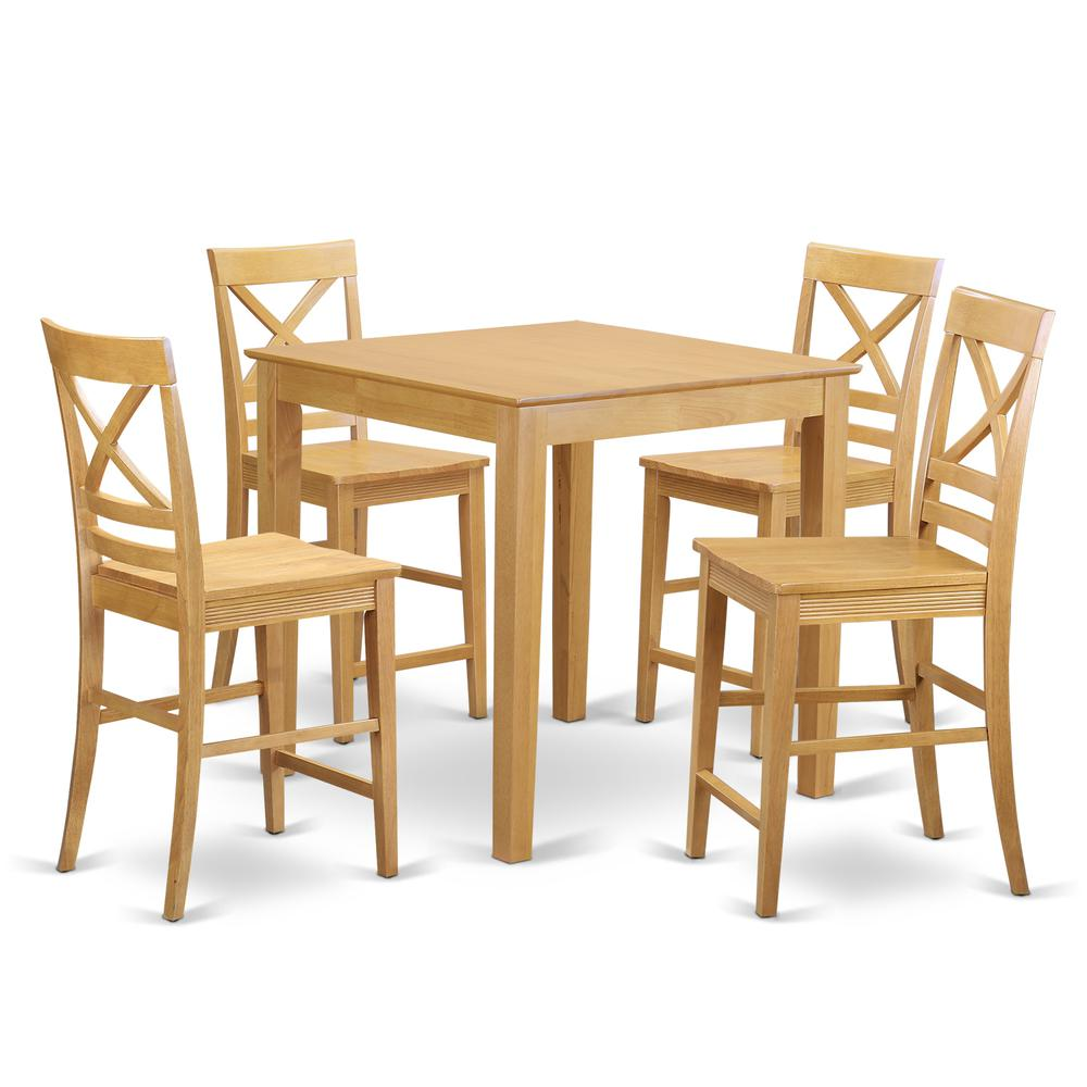 5-Piece Counter Height Dining Set - Table and 4 Stools