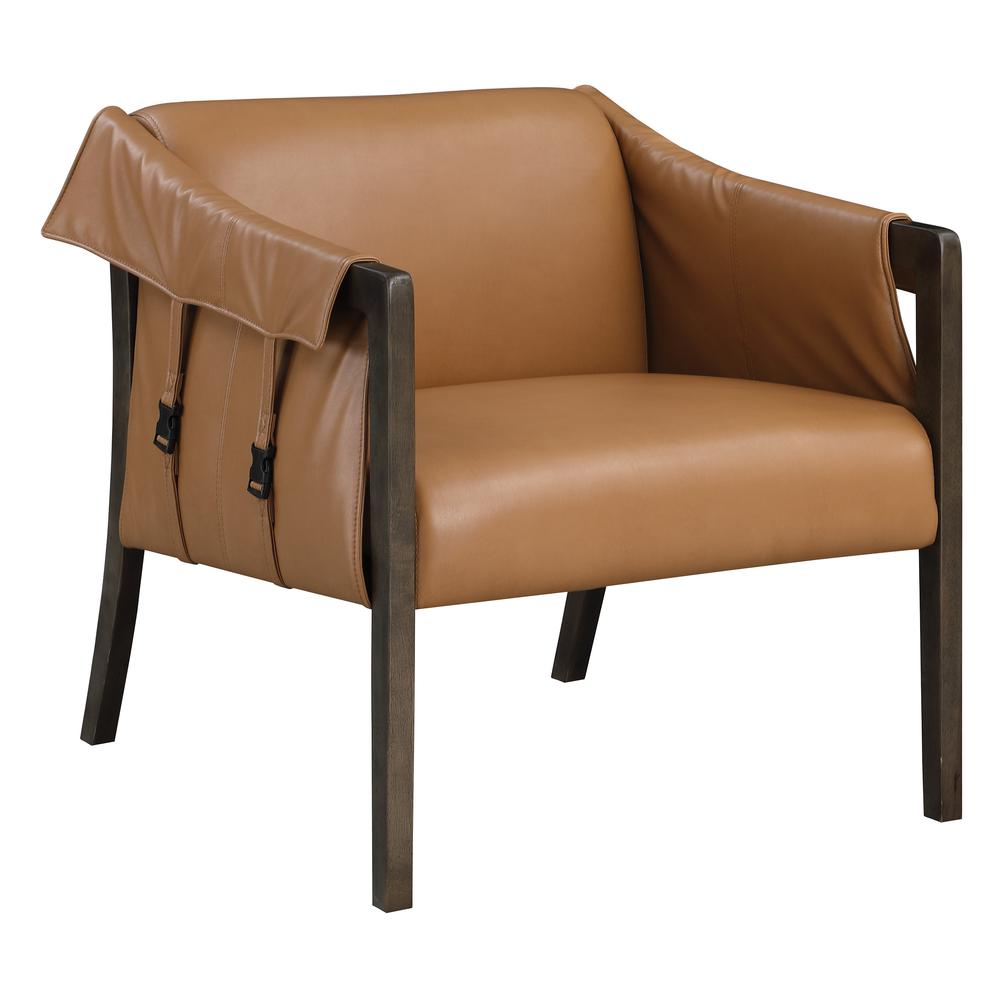 Parkfield Accent Chair | Modern Style Lounge Chair with Faux Leather Upholstery