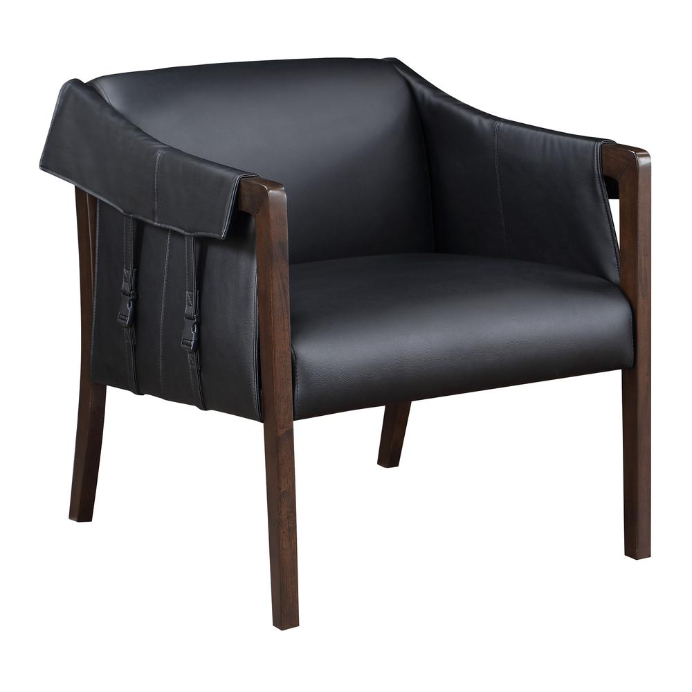 Parkfield Accent Chair - Mid-Century Modern Style, Faux Leather, Lounge Seating