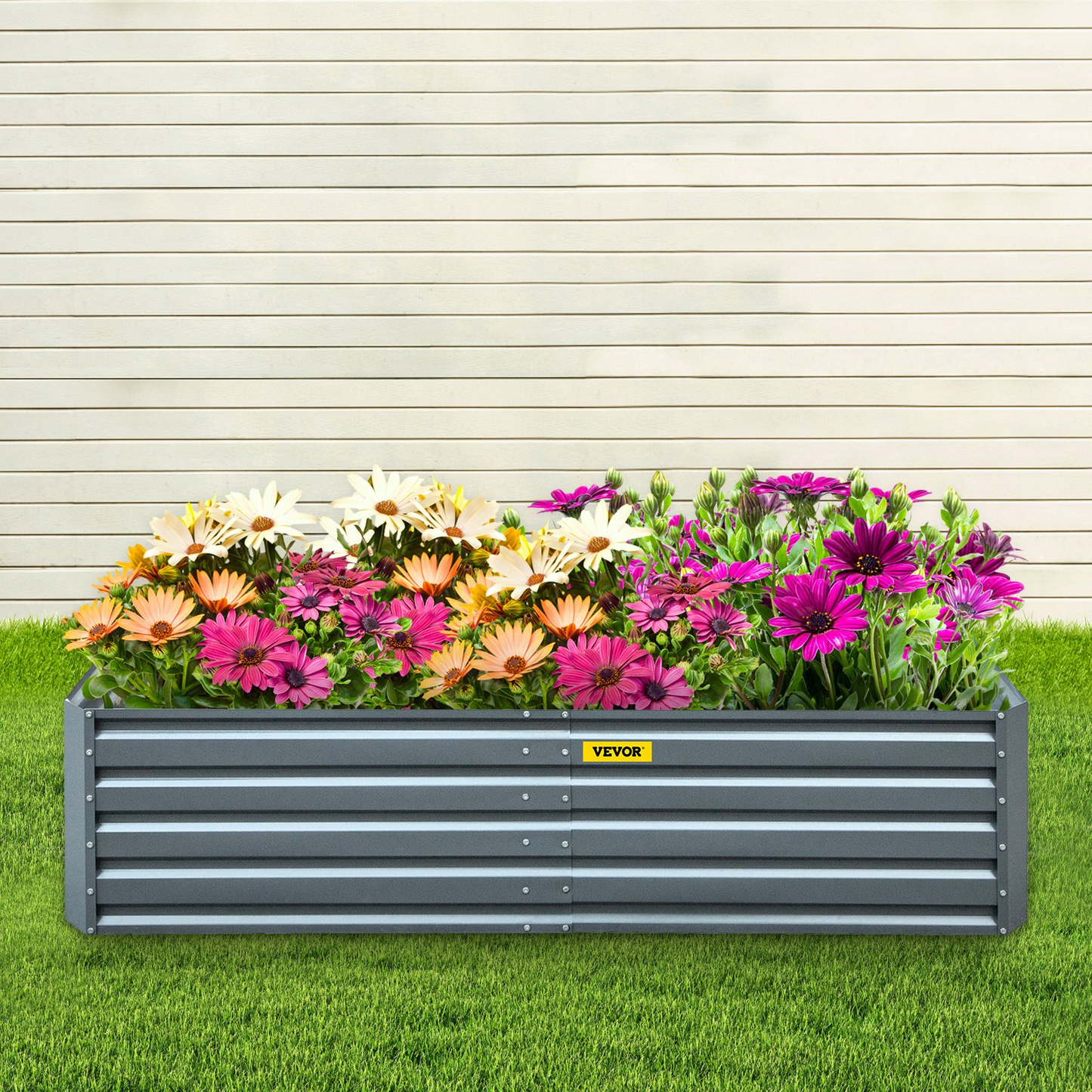 VEVOR Galvanized Raised Garden Bed, 80" x 40" x 19" Metal Planter Box