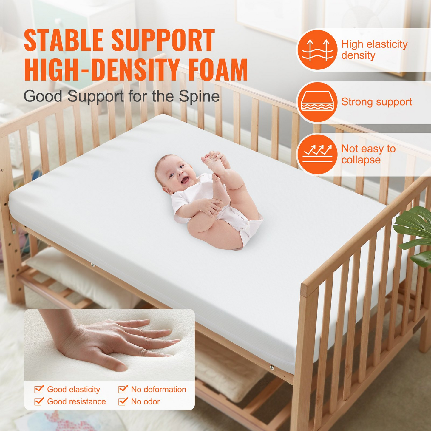 VEVOR Crib Mattress, Two-sided Breathable Toddler Mattress