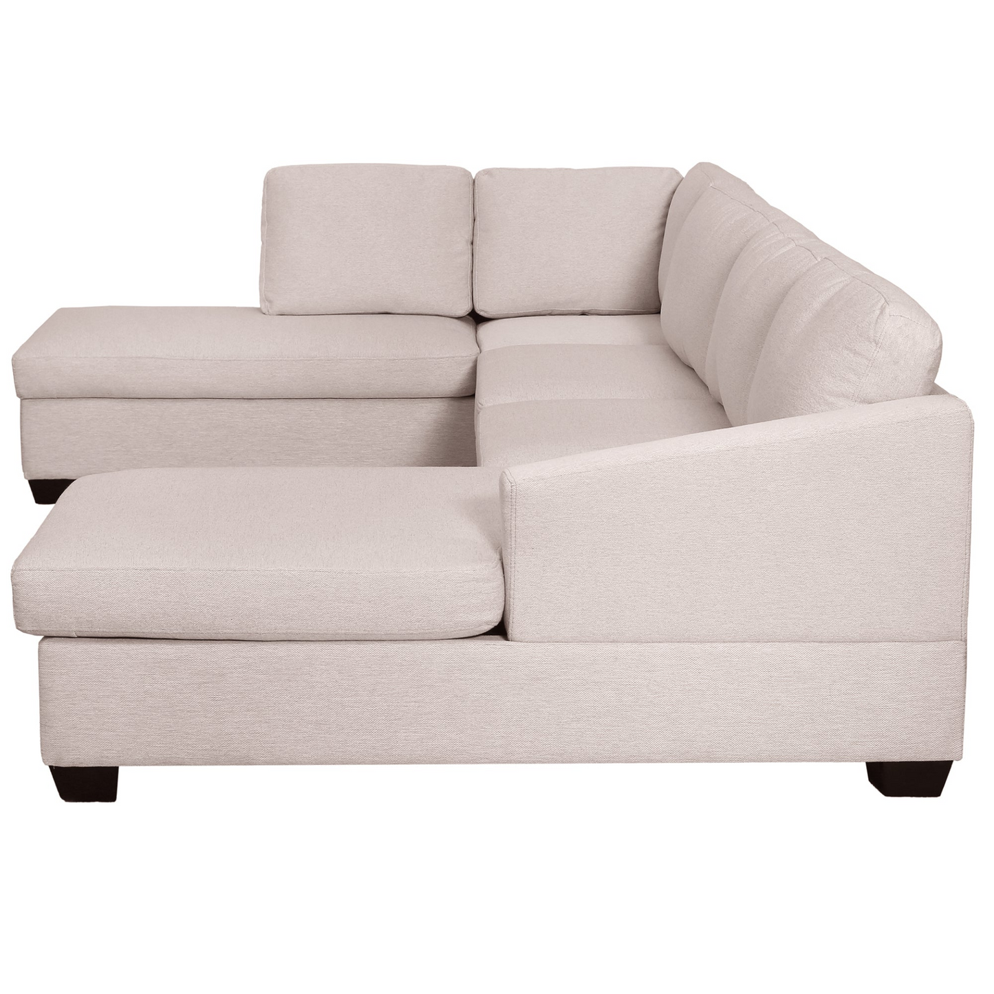 Modern Large U-Shape Sectional Sofa, Double Extra Wide Chaise Lounge Couch, Beige