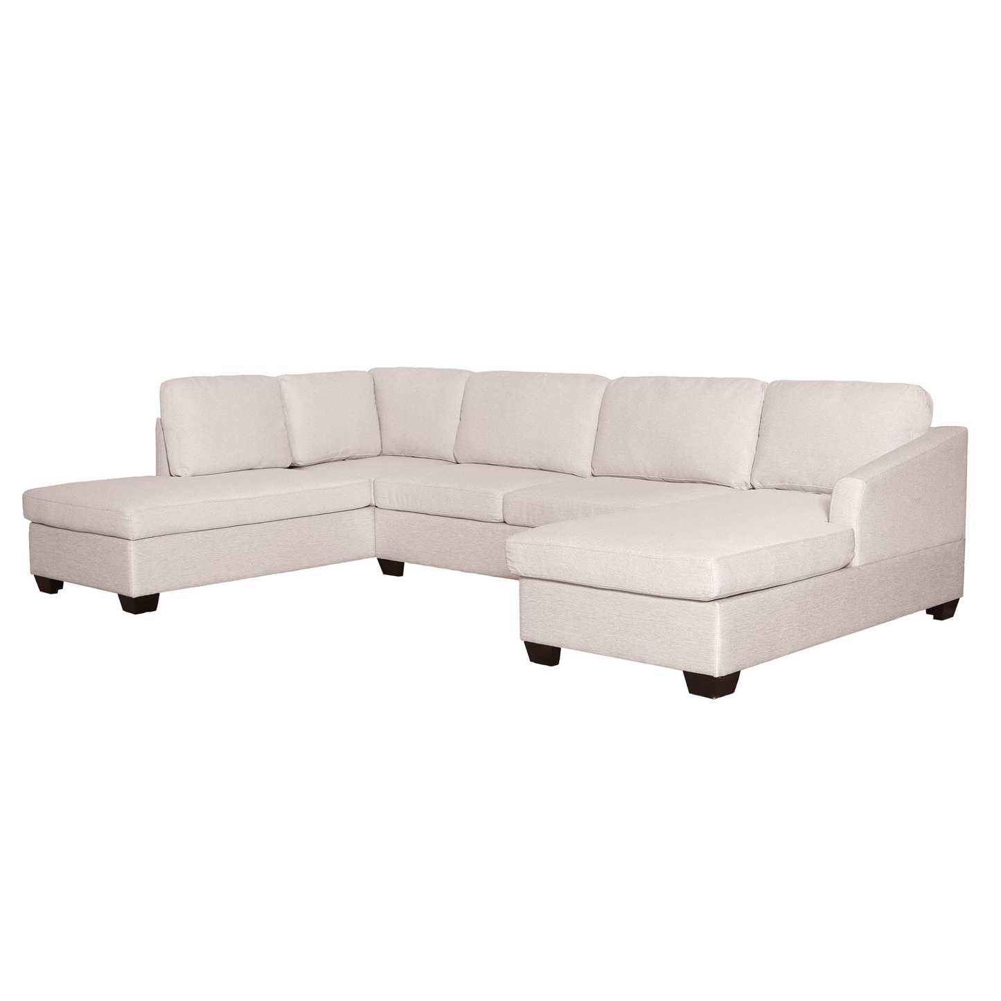 Modern Large U-Shape Sectional Sofa, Double Extra Wide Chaise Lounge Couch, Beige