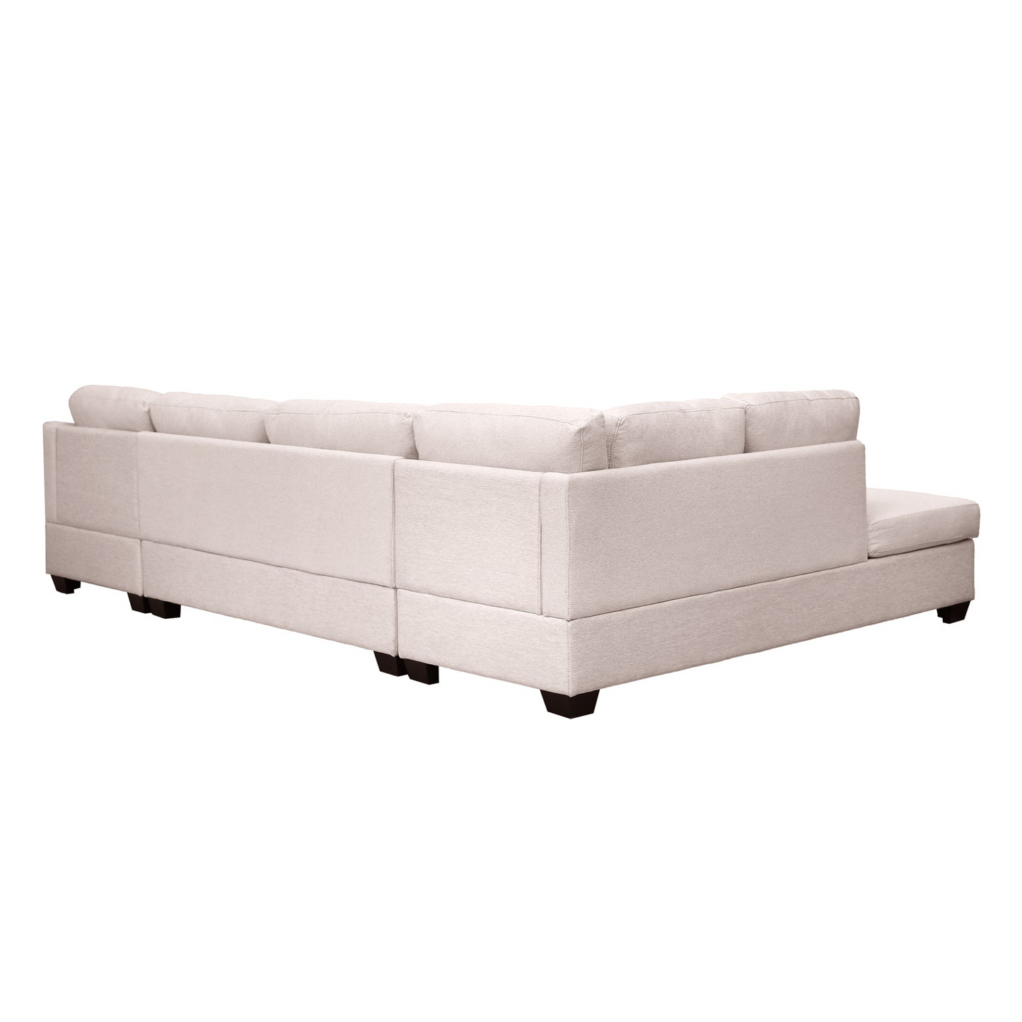 Modern Large U-Shape Sectional Sofa, Double Extra Wide Chaise Lounge Couch, Beige