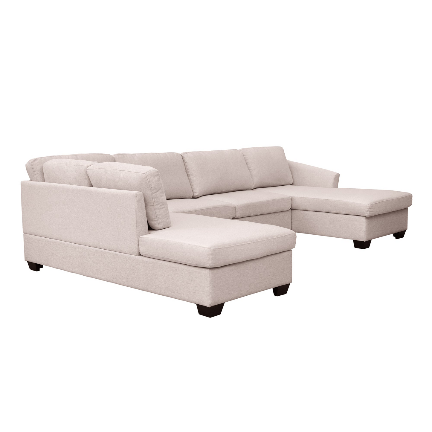 Modern Large U-Shape Sectional Sofa, Double Extra Wide Chaise Lounge Couch, Beige