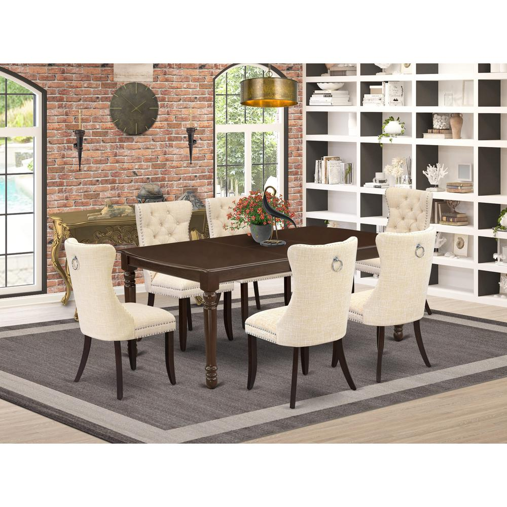 Sophisticated 7-Piece Dining Table Set | Mahogany Finish