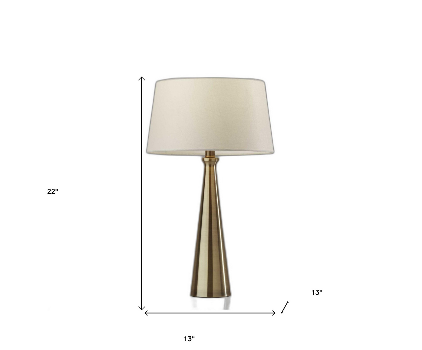 Set Of 2 Contemporary Tapered Brass Metal Table Lamps - Stylish Lighting For Your Home