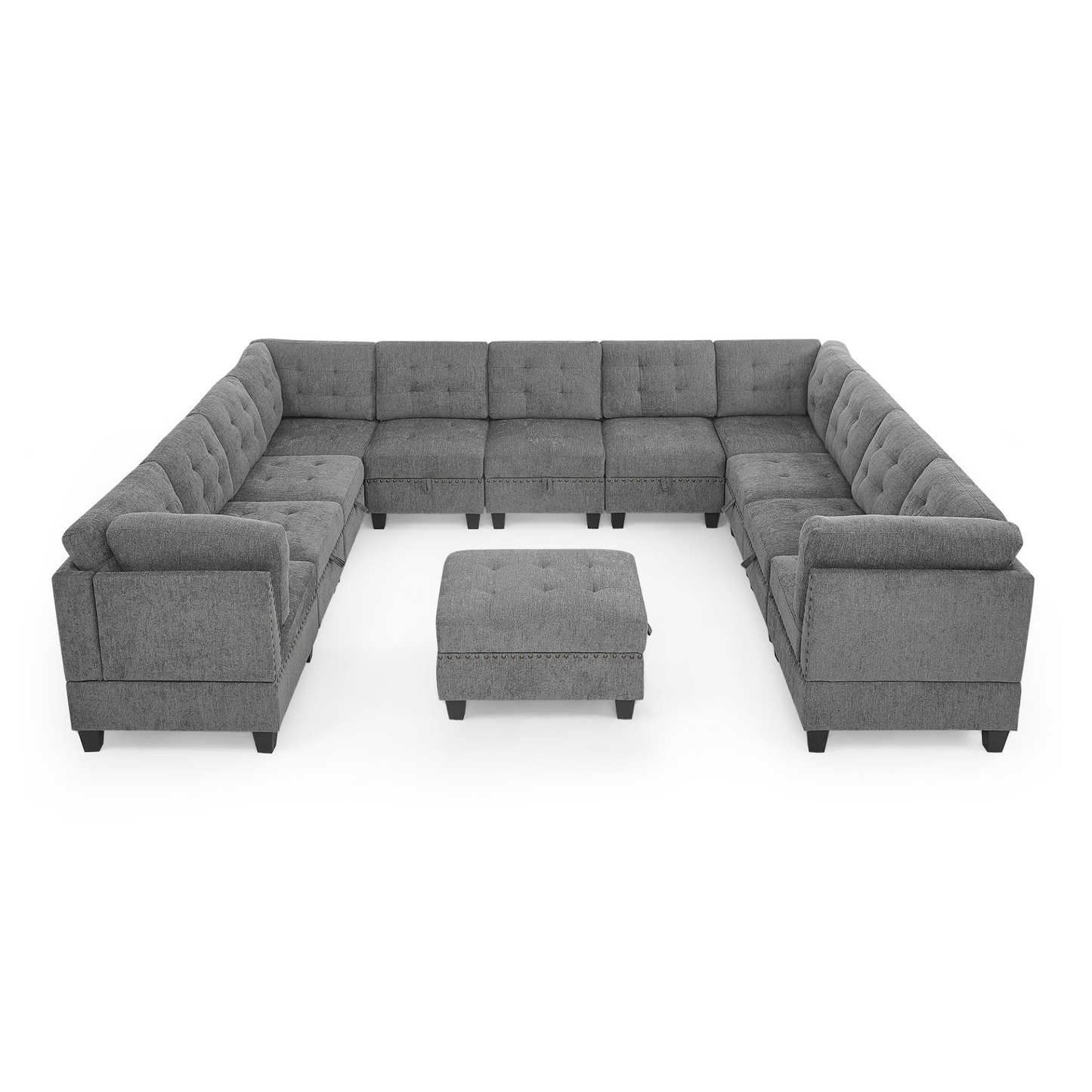 U Shape Modular Sectional Sofa - DIY Combination - Grey | Perfect for Apartments, Houses, and Conference Rooms