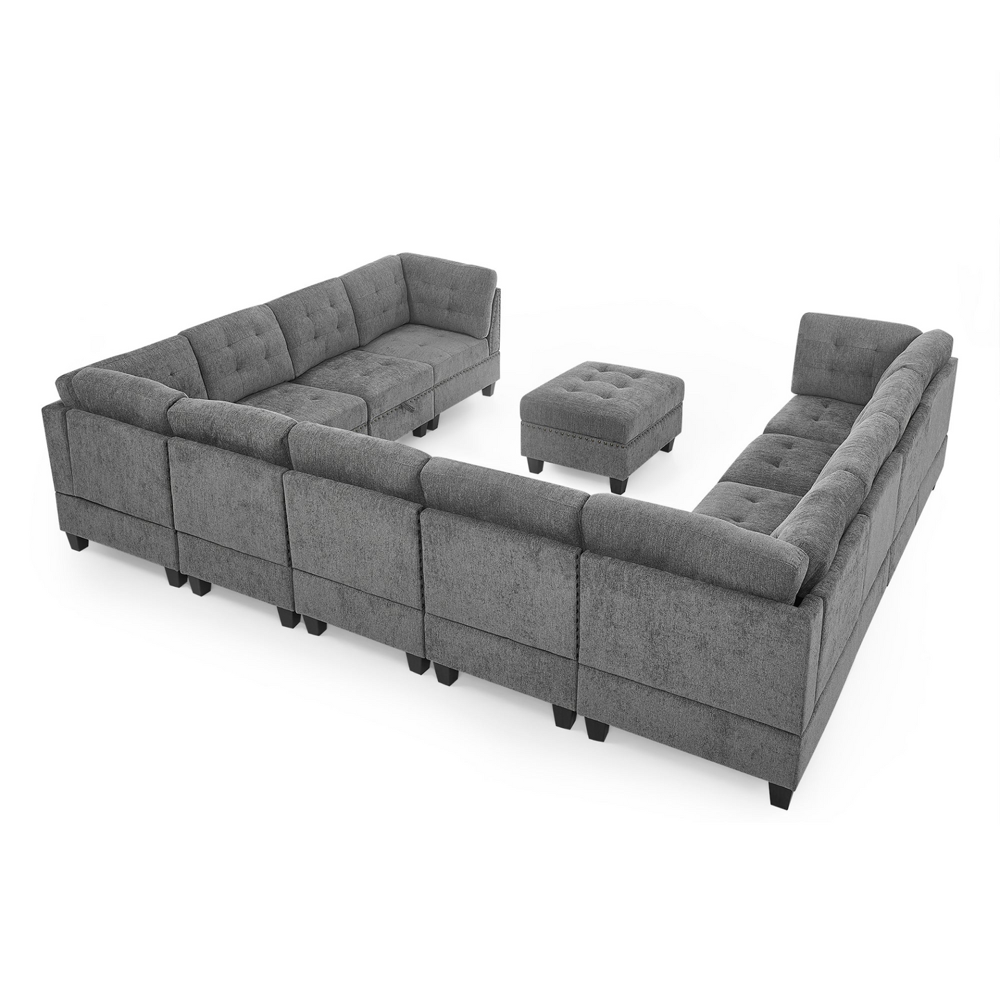 U Shape Modular Sectional Sofa - DIY Combination - Grey | Perfect for Apartments, Houses, and Conference Rooms