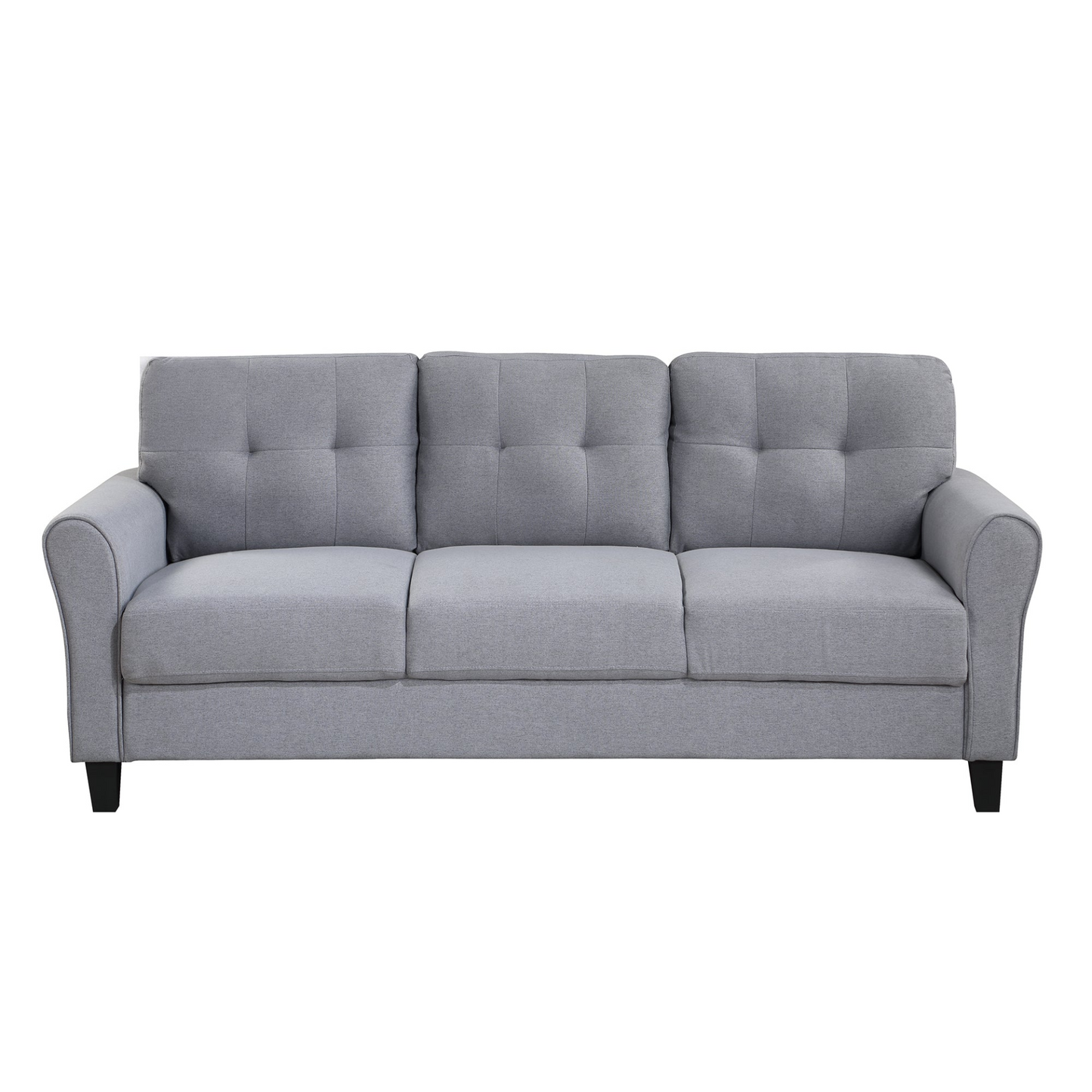 Modern Living Room Sofa Set Linen Upholstered Couch Furniture for Home or Office ,Light Grey-Blue,1+3-Seat