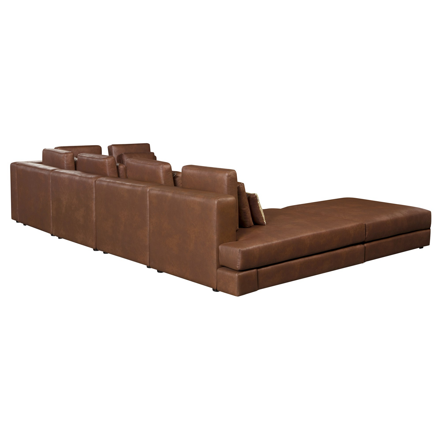 112.7" Modular Sectional Sofa Corner Sofa Chaise Lounge with Movable Ottoman, Brown - Elegant and Versatile