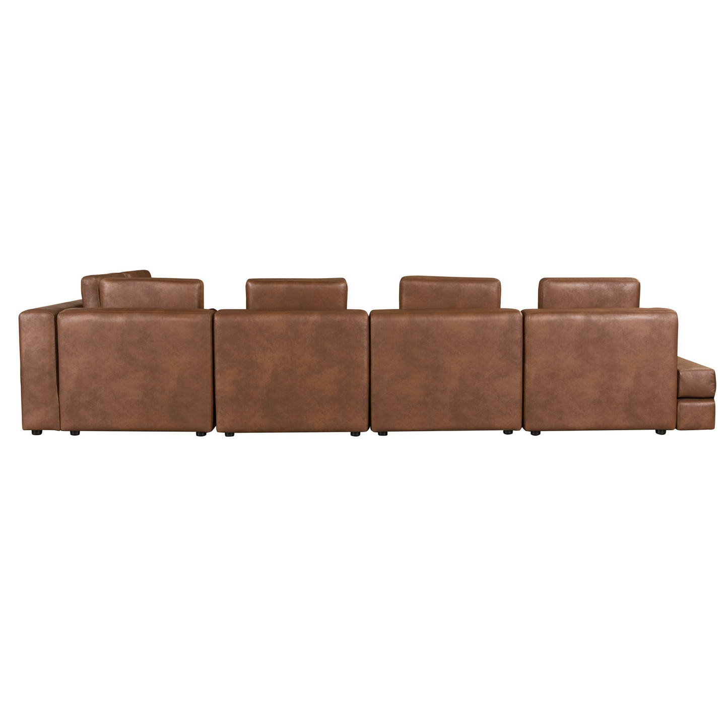 112.7" Modular Sectional Sofa Corner Sofa Chaise Lounge with Movable Ottoman, Brown - Elegant and Versatile