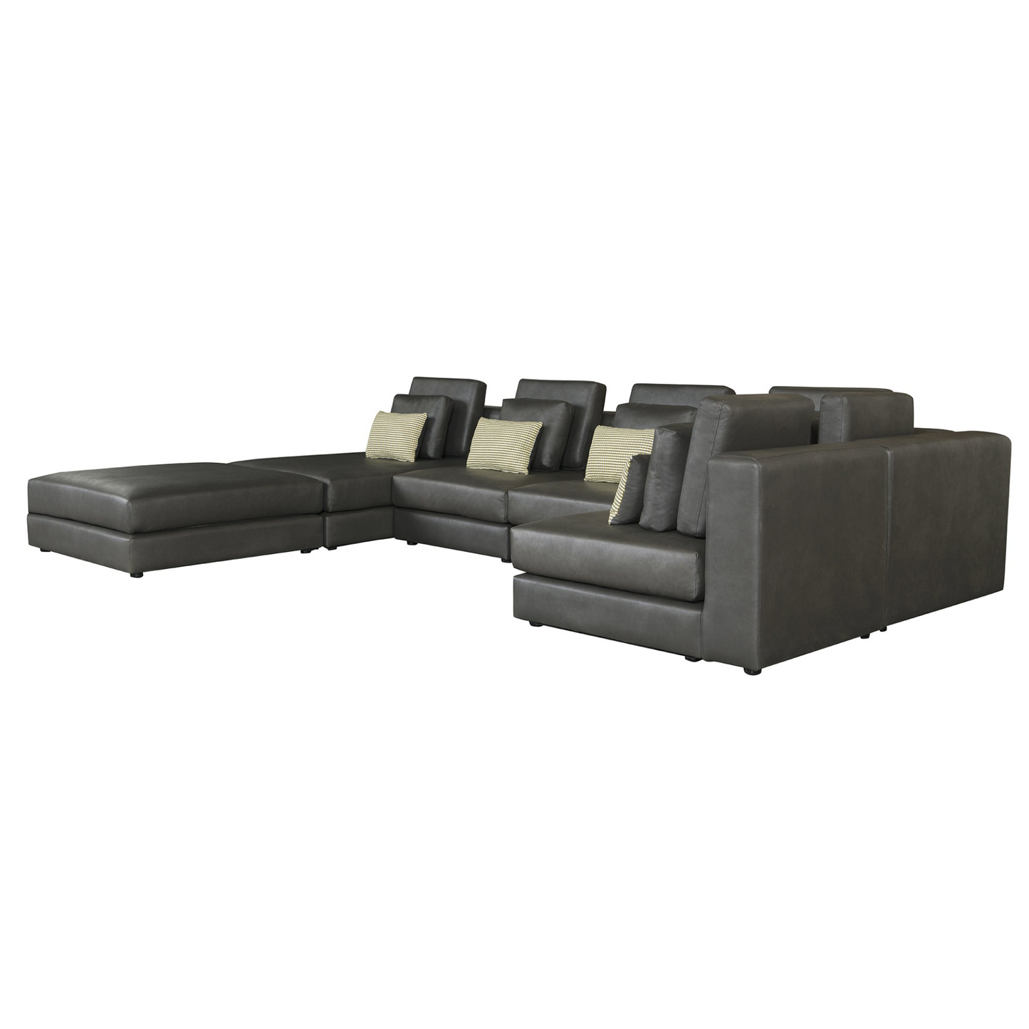 112.7" Modular Sectional Sofa Corner Sofa Chaise Lounge with Movable Ottoman for Living Room, Black